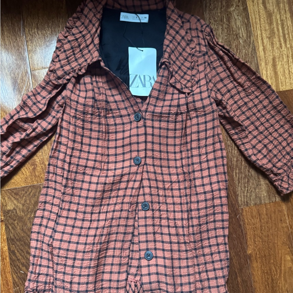 girls orange and black zara dress